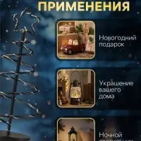Светодиодная фигура &laquo;Ёлка чёрная&raquo; 12&times;25&times;12 см, металл, от батареек АААх3, свечение тёплое белое