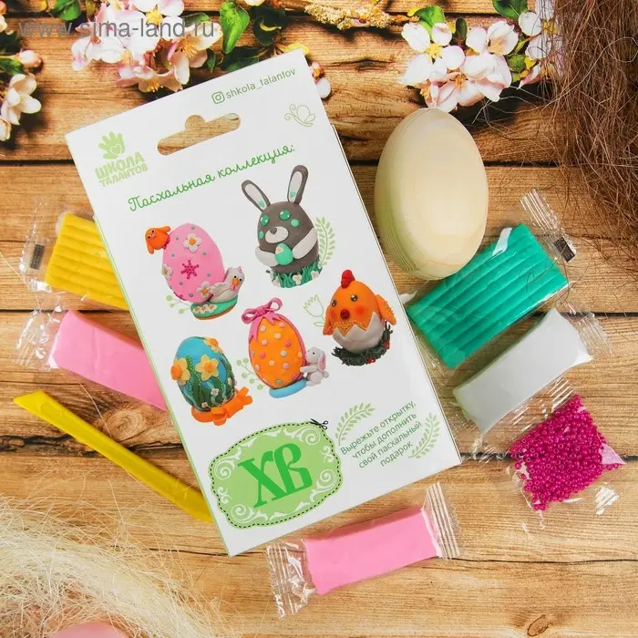 Набор для творчества. Декор яиц полимерной глиной &laquo;Курочка и цыплёнок&raquo;