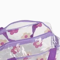 Косметичка - сумка на молнии для бассейна &laquo;Цветочки&raquo;, с ручками, прозрачная
