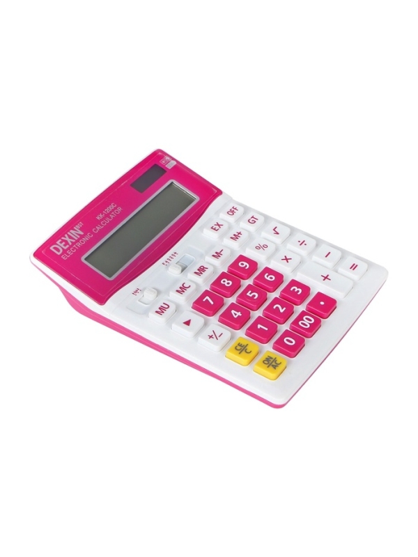 Калькулятор настольный 12-разрядный КК-1200C, белый/бордовый Калькулятор настольный 12-разрядный КК-1200C, белый/бордовый