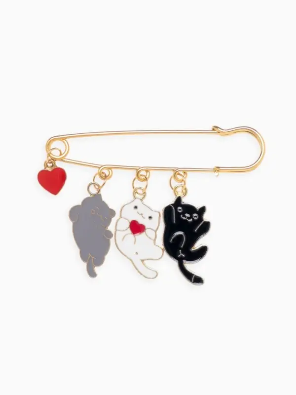 Булавка &laquo;Котята&raquo;, игривые, 7 см, цветная в золоте