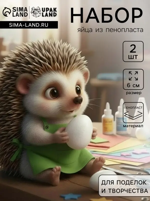 Яйцо из пенопласта - заготовка, для поделок и творчества, 6 см