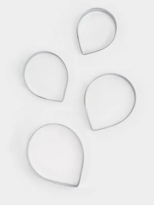 Формы для печенья Доляна &laquo;Лепестки розы&raquo;, набор 4 шт., нержавеющая сталь, серебристые