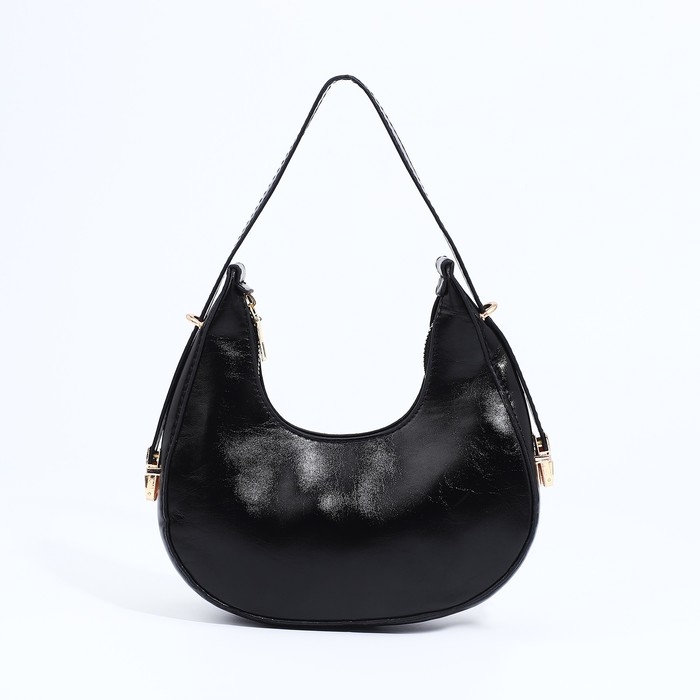 Сумка-багет на молнии, цвет чёрный Сумка-багет на молнии, цвет чёрный