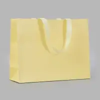 Пакет подарочный, ламинированный, горизонтальный, 32&times;25&times;11 см, сливочный