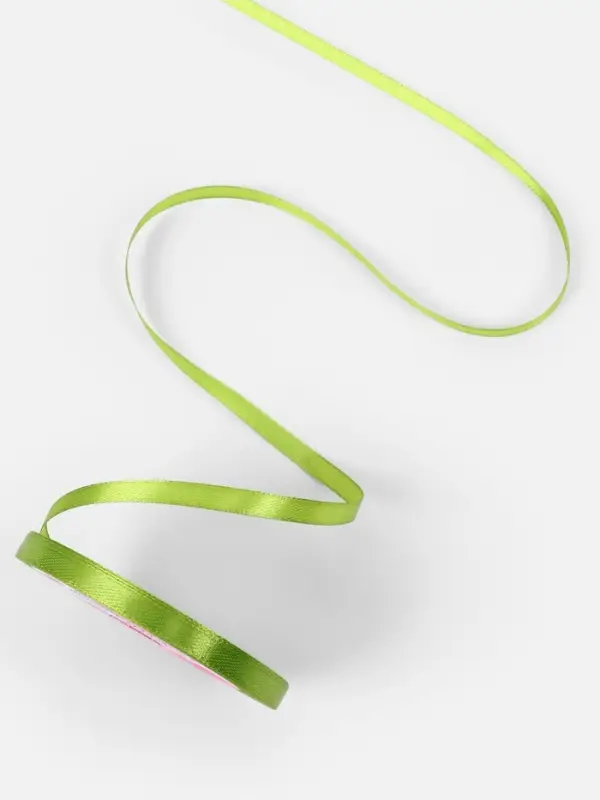Лента атласная, 6 мм, 23&plusmn;1 м, светло-зелёная №184