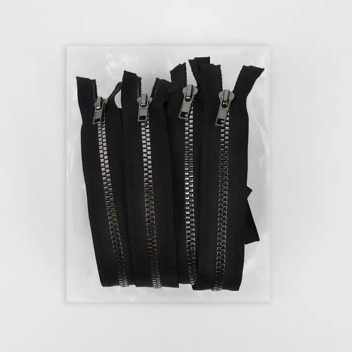 Молния «Трактор», №5, разъёмная, декоративное звено «Квадрат», замок автомат, 90 см, чёрная