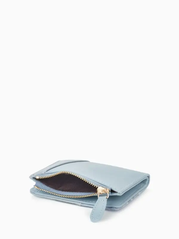 Кошелёк женский на кнопке, 11.5&times;2&times;9 см, комбинированный, голубой