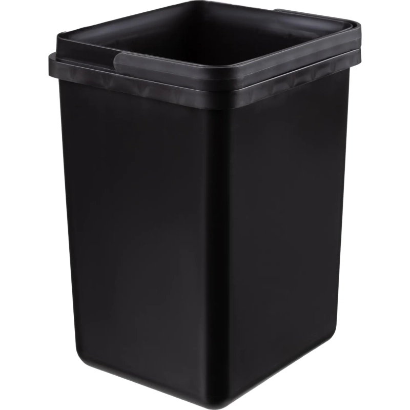 Ведро мусорное пластиковое 11л прямоугольное черное с ручкой 240х330х193мм