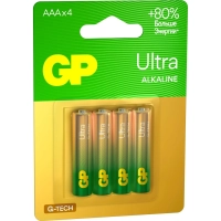 Батарейка GP Ultra AAA/LR03/24A 24AU-2CR4/24AUA21-2CRSBC4 бл/4шт