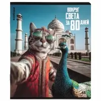 Тетрадь в клетку, 48 листов, ErichKrause. CatVoyage, обложка мелованный картон, МИКС