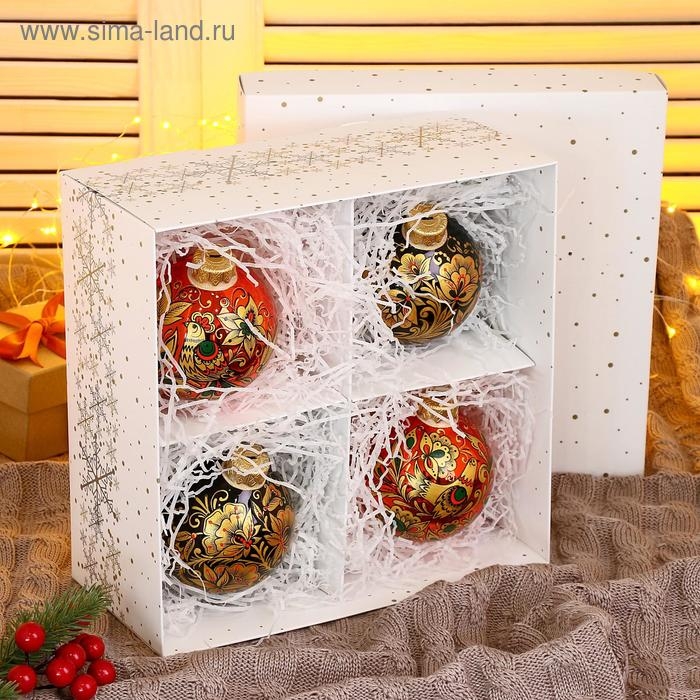 Набор из 4-х ёлочных шаров 80 мм «Соцветие чудес» Набор из 4-х ёлочных шаров 80 мм «Соцветие чудес»