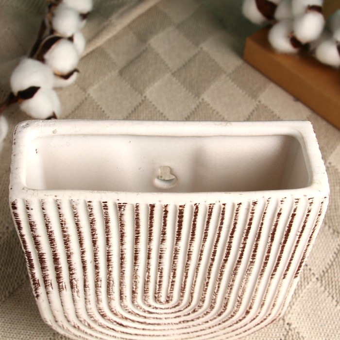 Подвесное кашпо  Подвесное кашпо "Дерин" 15х5х17см, белое