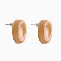 Серьги пластик &laquo;Леденец&raquo;, d=2 см, с разводами белыми, коричневые