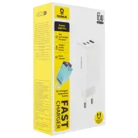 Сетевое зарядное устройство с кабелем Type-C-Type-C+2 PD65W+USB QC3.0 GaN CCGP120202 Baseus белый