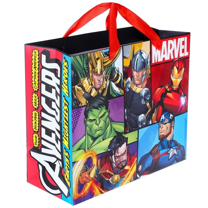 Пакет подарочный Пакет подарочный "Железный человек" 23х27х11.5 см, упаковка, Мстители