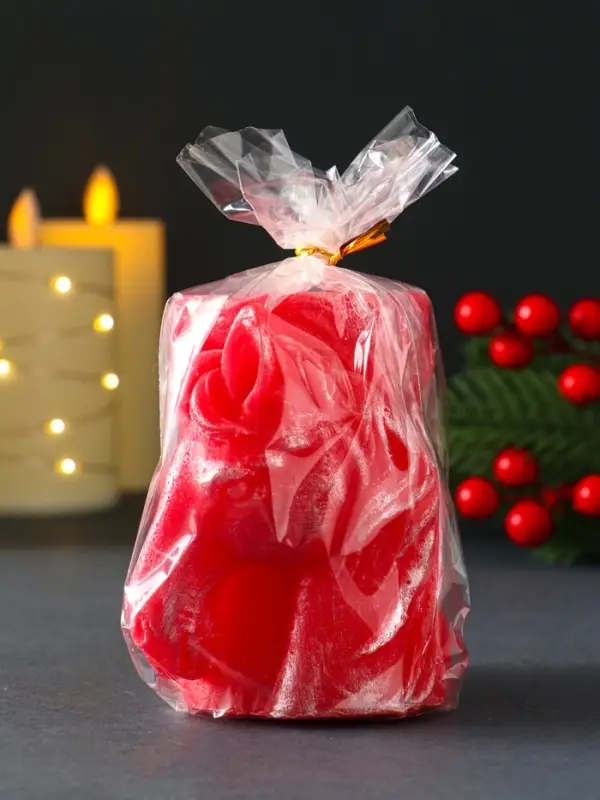 Свеча новогодняя Свеча новогодняя "Барельеф Лошадь" 85х95 мм, ЛАК, красный