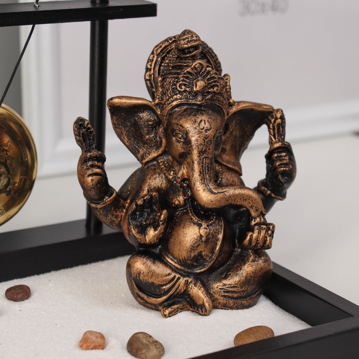 Сад Дзен  Сад Дзен "Ганеша у гонга" песок+камни+аромапалочки+свеча 16х22х19 см