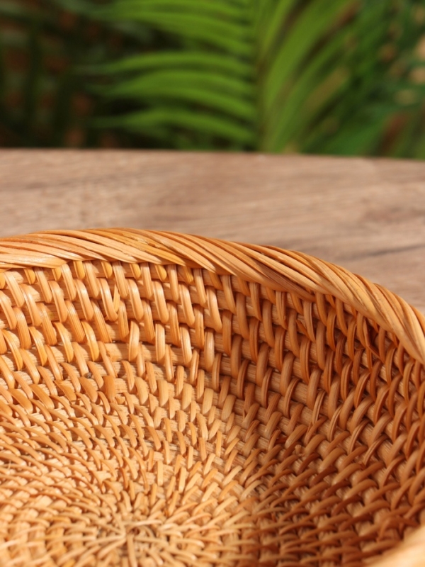 Корзина для фруктов плетёная 20х20х6 см, ротанг