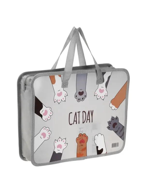 Папка с ручками &laquo;Лапки&raquo;, А4, пластиковая, 70 мм, 322&times;256 мм