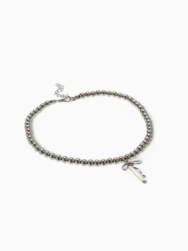 Колье из бусин &laquo;Бантик. Нежность&raquo;, L=30 см, цвет серебро