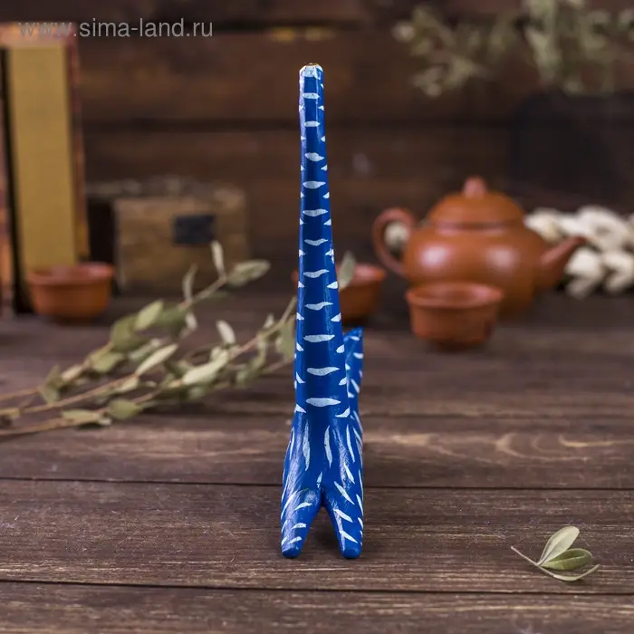 Сувенир дерево  Сувенир дерево "Кошка синяя под кольца" 13х3х14 см