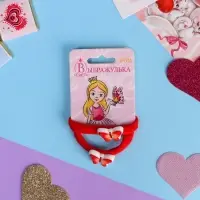 Резинка для волос «Маленькая радость», набор 2 шт., бабочка, 3.5 см, красная