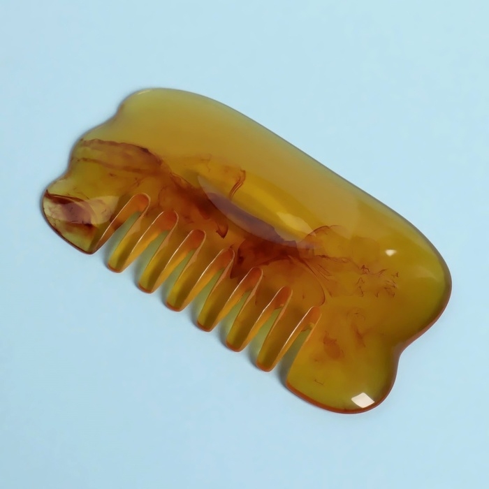 Массажёр Гуаша «Гребень», 9,5 × 5,5 см, PVC-коробка, цвет «янтарный» Массажёр Гуаша «Гребень», 9,5 × 5,5 см, PVC-коробка, цвет «янтарный»