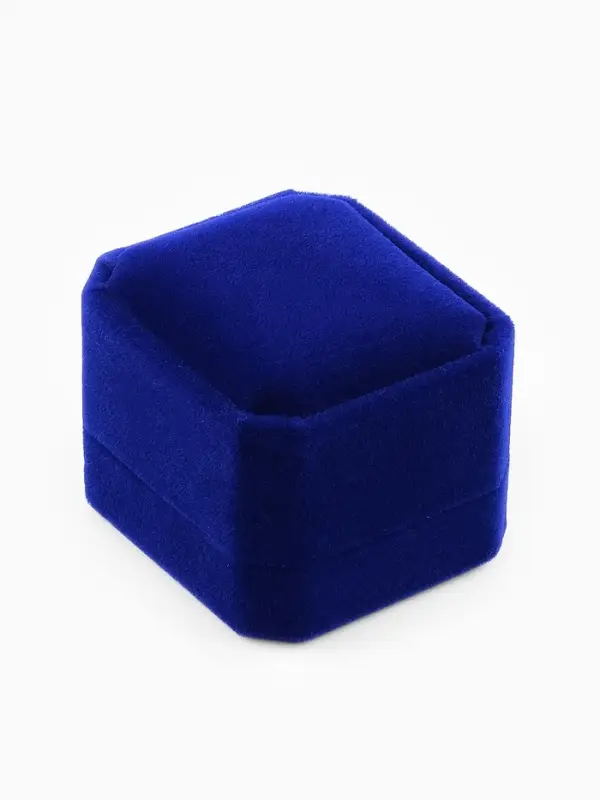 Футляр под кольцо, серьги &laquo;Геометрия&raquo;, бархатный, 5&times;5.5&times;4 см, синий