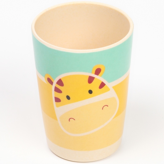 Набор детской посуды из бамбука «Жирафик», 5 предметов: тарелка, миска, стакан, столовые приборы Набор детской посуды из бамбука «Жирафик», 5 предметов: тарелка, миска, стакан, столовые приборы