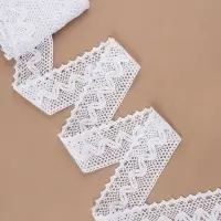 Кружево вязаное, 65 мм &times; 10&plusmn;1 м, белое