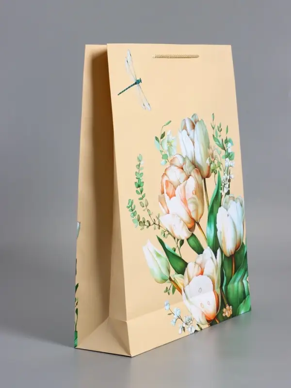 Пакет подарочный "Стрекоза", ламинированный, 33 х 42,5 х 10 см