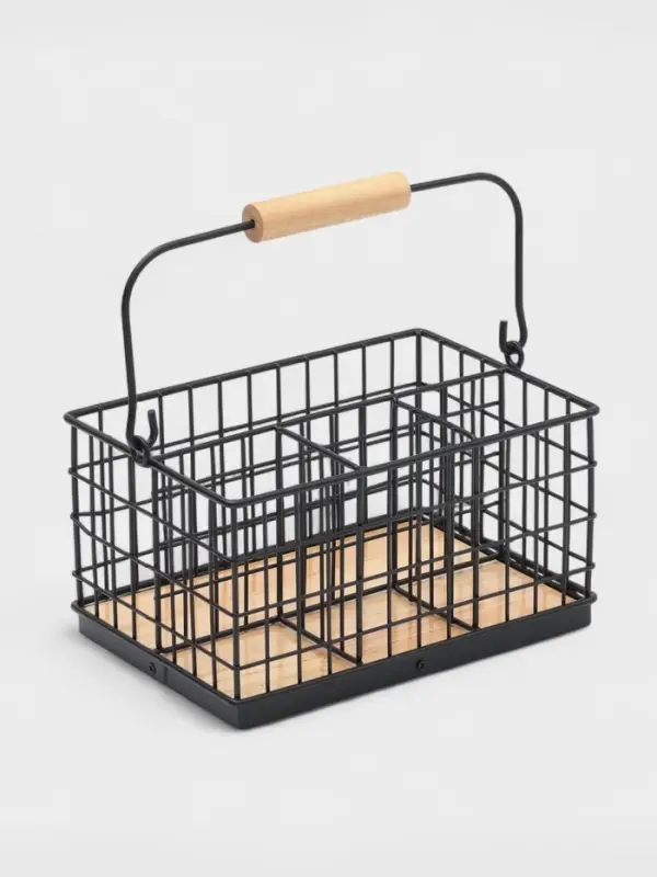 Корзина для мелочей Доляна &laquo;Эстетика&raquo;, 23&times;16&times;12 см, чёрная