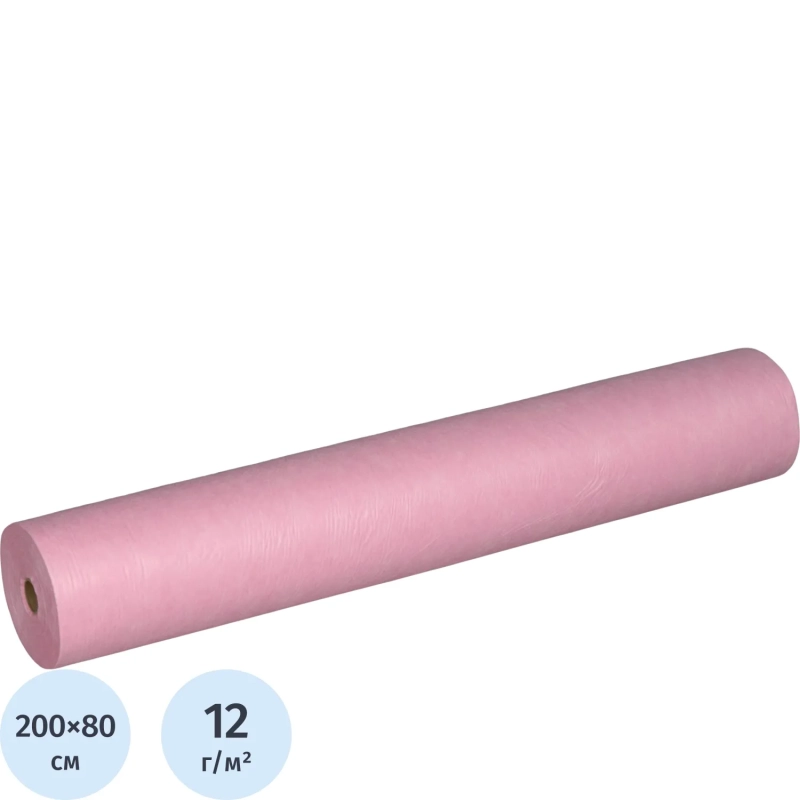 Простыня в рулоне 200x80, смс, розовый, Стандарт, 100шт/рул, 601-494