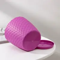 Горшок для цветов с поддоном &laquo;Ротанг&raquo;, 1.2 л, d=13 см, h=12 см, пластиковый, сиреневый