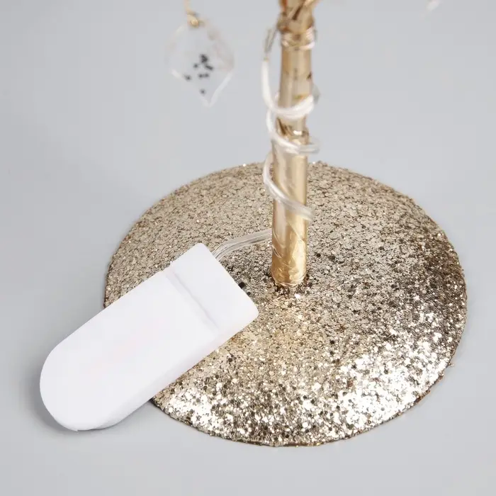 Светодиодный куст &laquo;Листья&raquo; 35&times;26&times;3 см, 10 LED, постоянное свечение, от батареек CR2032&times;2 (в комплекте), свечение тёплое белое
