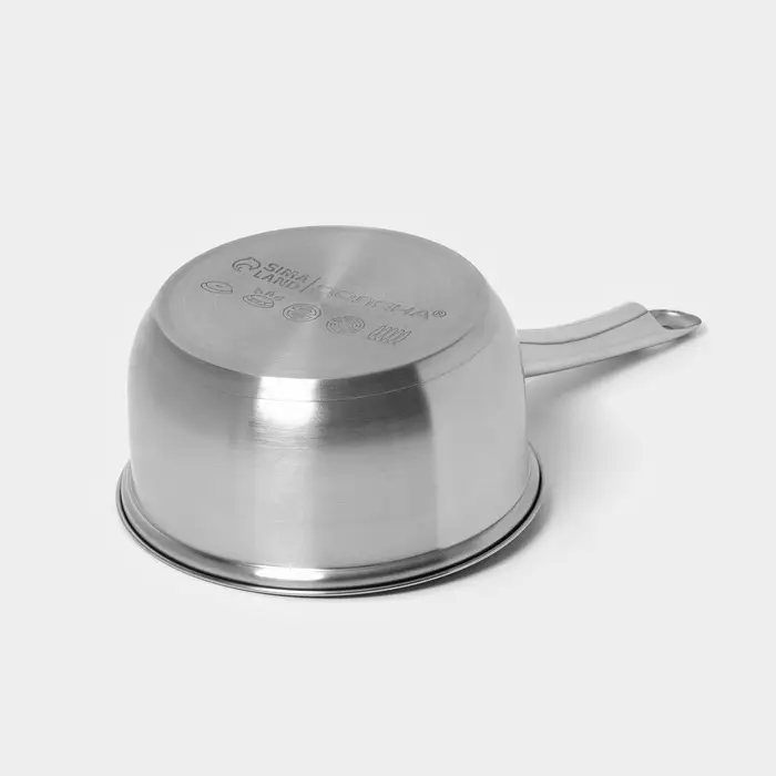 Ковш Доляна &laquo;Сильве&raquo;, 1.5 л, d=16 см, с крышкой, металлическая ручка, индукция, нержавеющая сталь