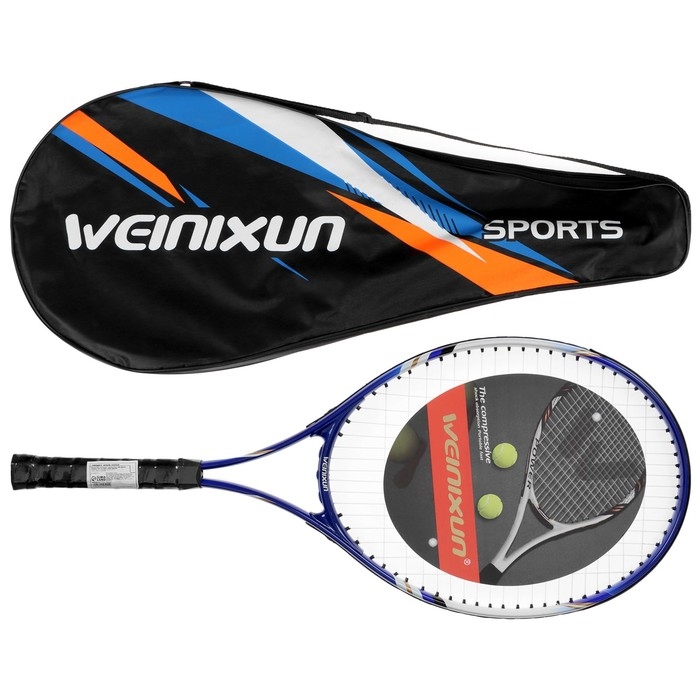 Ракетка для большого тенниса тренировочная, в чехле, цвет синий Ракетка для большого тенниса тренировочная, в чехле, цвет синий