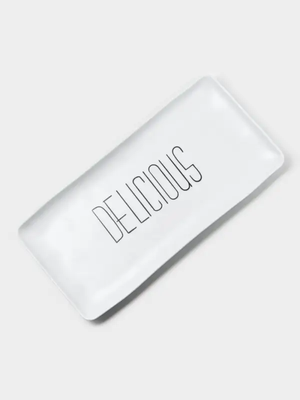 Блюдо для подачи &laquo;Белый Восток&raquo;, меламин, 36.2&times;17.8&times;2 см, прямоугольное, белое