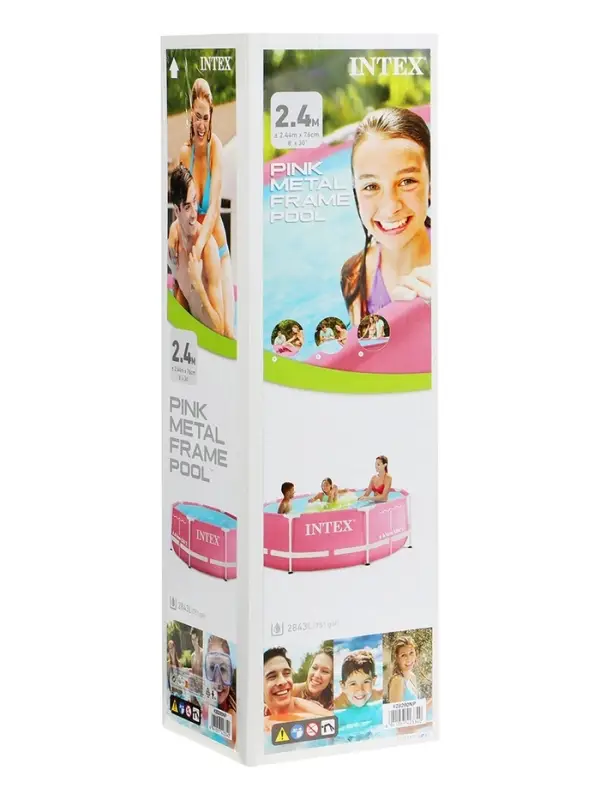 Бассейн каркасный Pink Frame Pool, 244&times;76 см, розовый, круглый, 28290NP INTEX