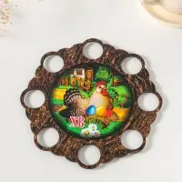 Подставка для 8 яиц на ножках &laquo;Курочка&raquo;, под кулич, d=20 см