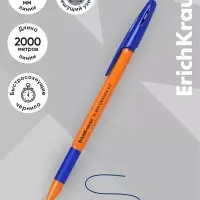 Ручка шариковая ErichKrause R=301 Orange Stick, узел 0.7 мм, синяя