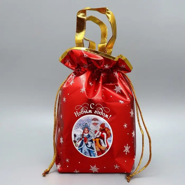 Пакет-мешок из нетканного материала «Новогоднее настроение, 25 х 32 см Пакет-мешок из нетканного материала «Новогоднее настроение, 25 х 32 см