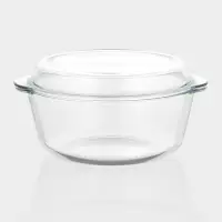 Кастрюля для запекания Paşabah&ccedil;e Borcam, 3 л, с крышкой, жаропрочное стекло, прозрачная