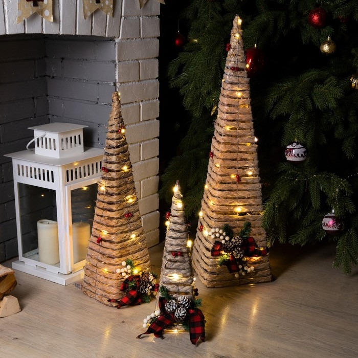 Светодиодная фигура «Эко-конусы» 40, 60, 80 см, текстиль, металл, батарейки ААх2 (не в комплекте), свечение тёплое белое Светодиодная фигура «Эко-конусы» 40, 60, 80 см, текстиль, металл, батарейки ААх2 (не в комплекте), свечение тёплое белое