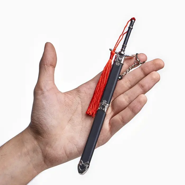Макет оружия &laquo;Сувенирный меч в стиле аниме. Отвага&raquo;, подвесной, брелок, 21 см, чёрный