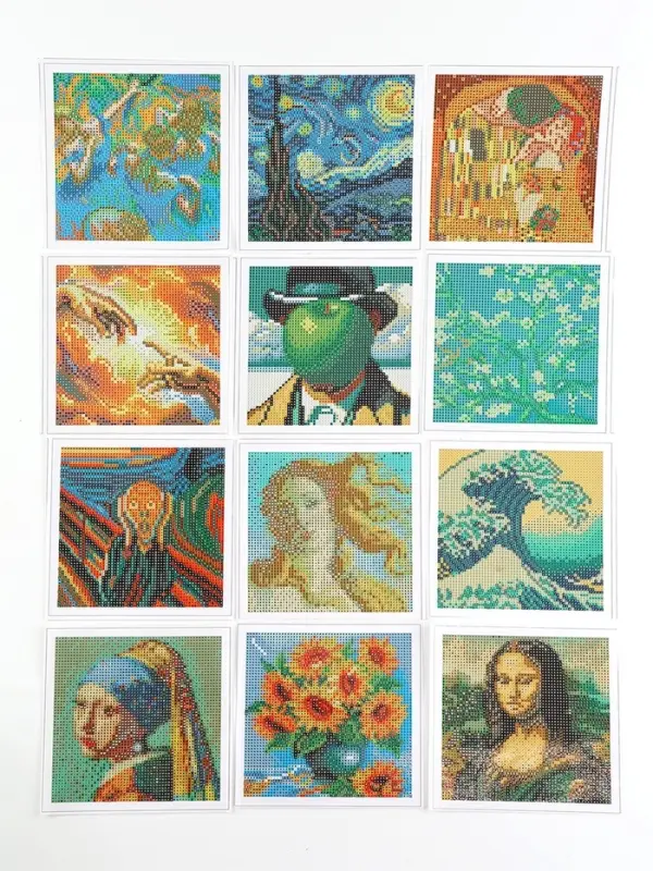 Алмазная мозаика 12 в 1 &laquo;Шедевры искусства&raquo;, 14.5&times;14.5 см