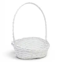 Корзина плетёная для хранения, из лозы, 39&times;29&times;49 см, с ручкой, белая, Greengo