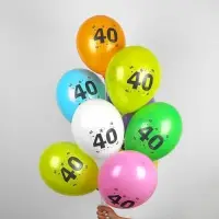 Воздушные шары латексные 12" «40», 10 шт., МИКС