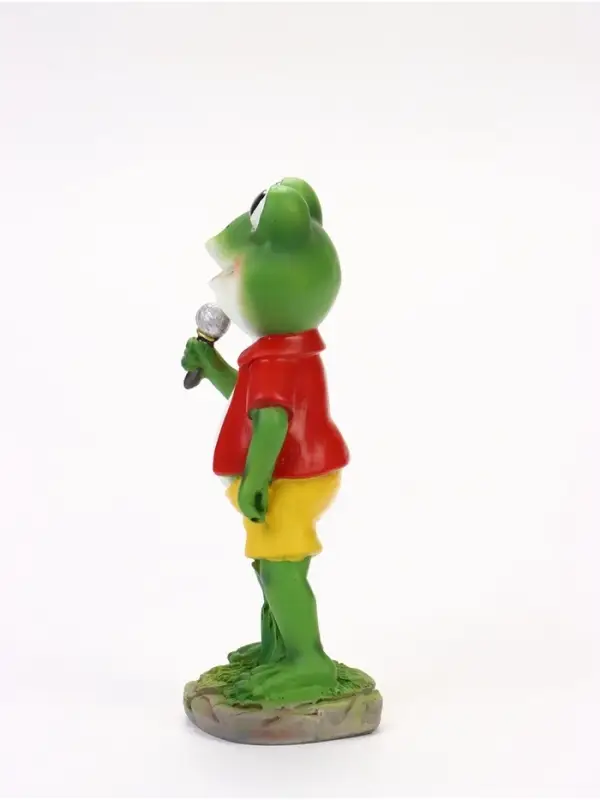 Садовая фигура из полистоуна &laquo;Лягушонок с микрофоном&raquo;, 8.5&times;11&times;25 см, Greengo